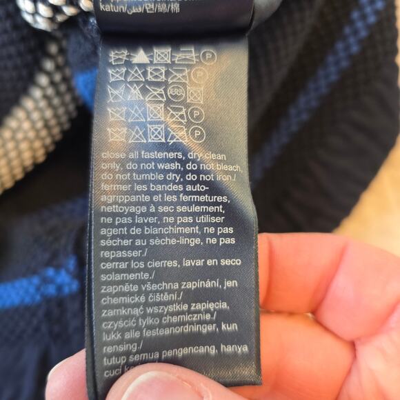 Tommy Hilfiger Dress Women's 6 Navy Primary Stripe Textured Beach Coastal READ - Picture 11 of 13